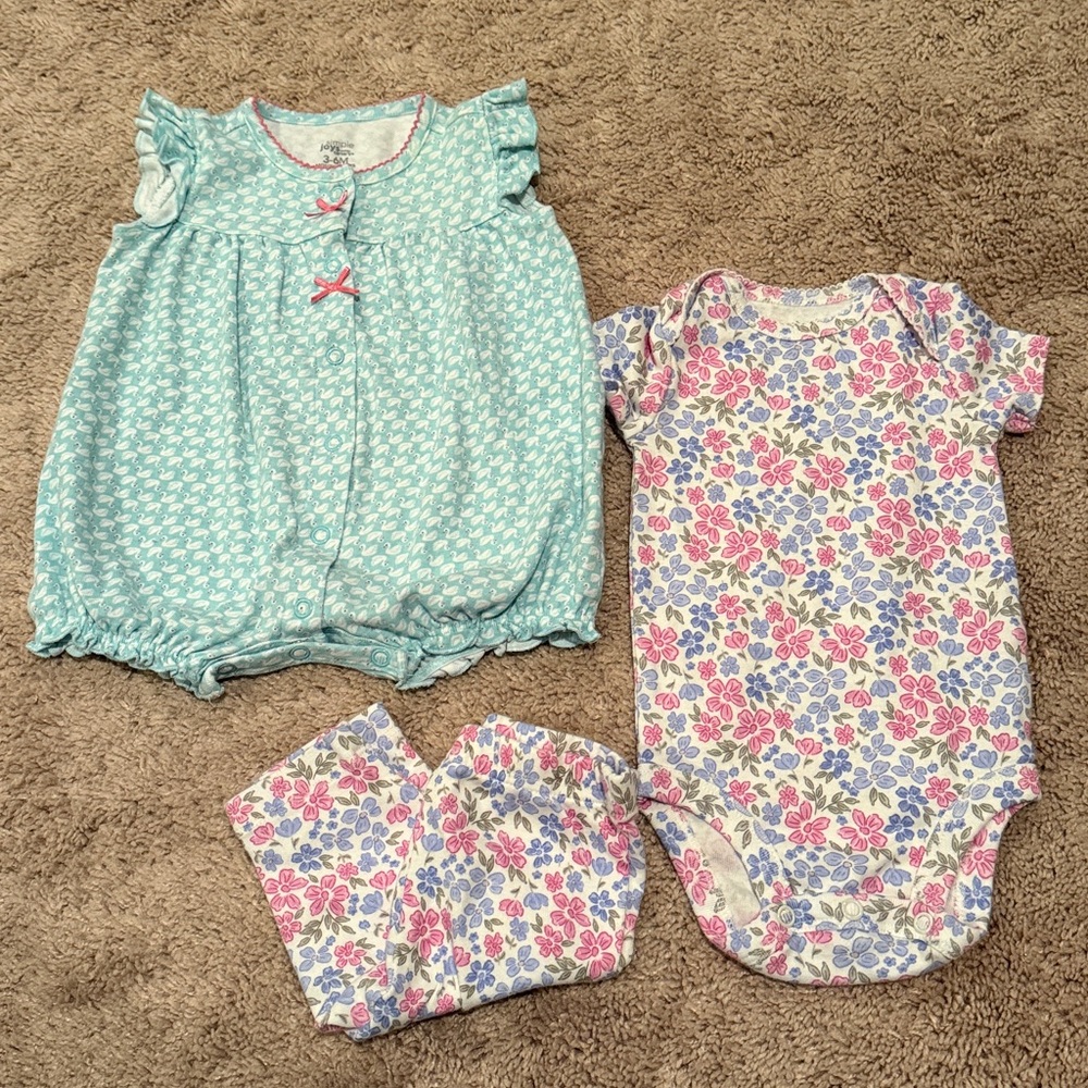 Carter's Baby Girls Romper & Bodysuit Pant Set size 3 months